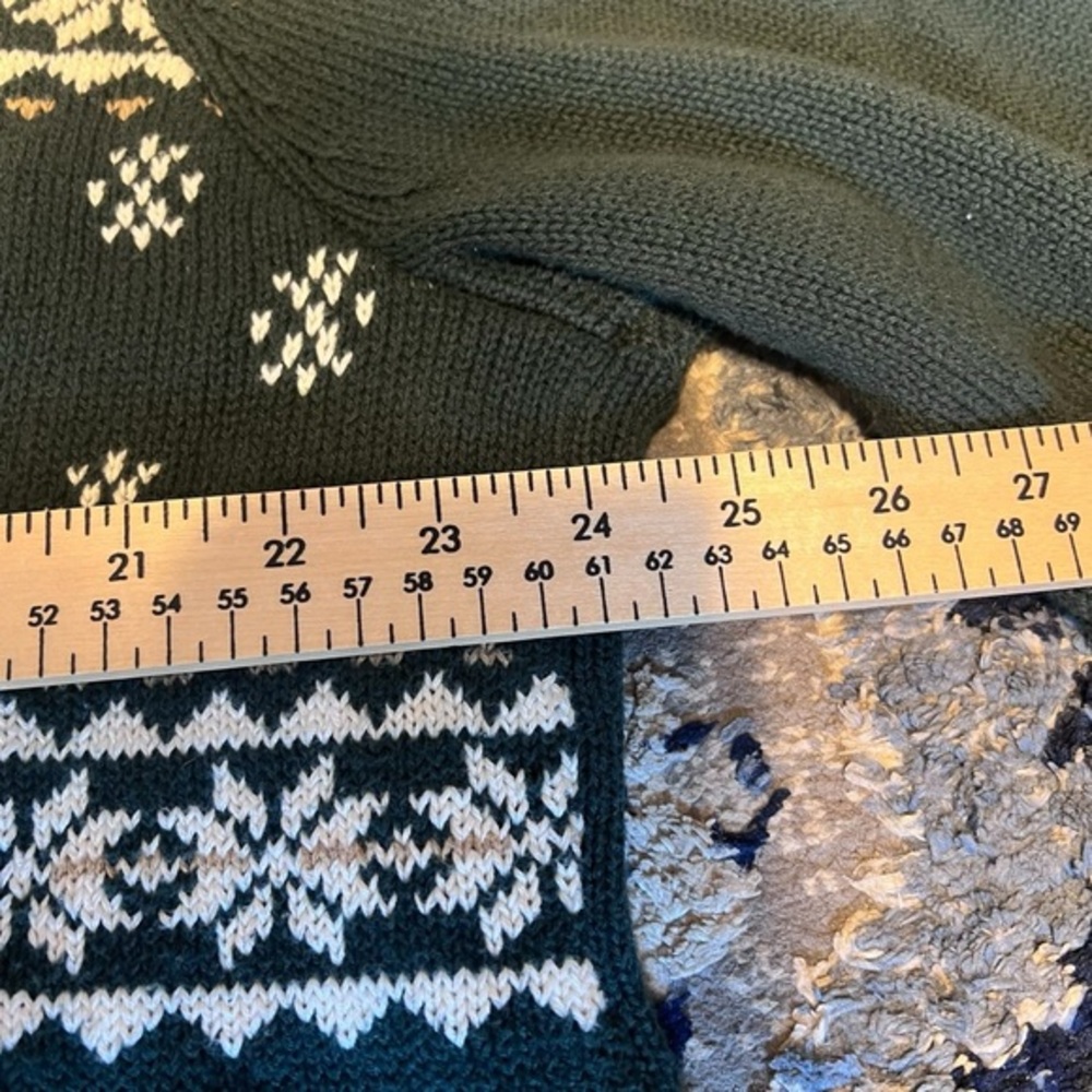 NWOT Dockers Mens Green Reindeer Snow Flakes XL 100% cotton sweater long sleeves - Picture 4 of 8